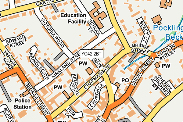 YO42 2BT map - OS OpenMap – Local (Ordnance Survey)