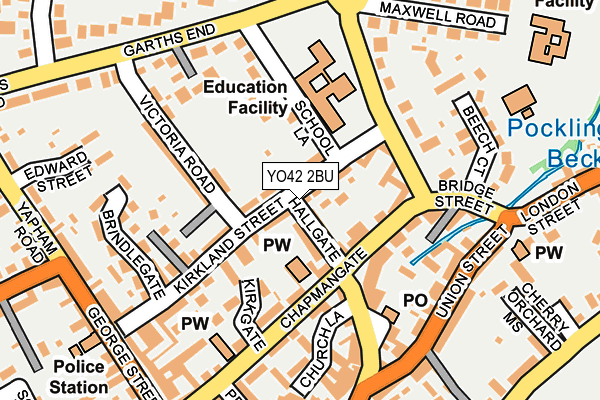 YO42 2BU map - OS OpenMap – Local (Ordnance Survey)