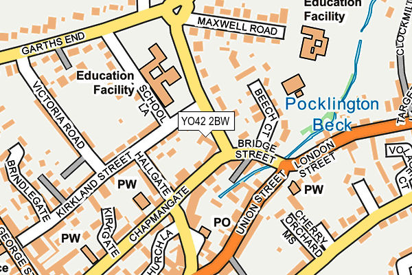 YO42 2BW map - OS OpenMap – Local (Ordnance Survey)