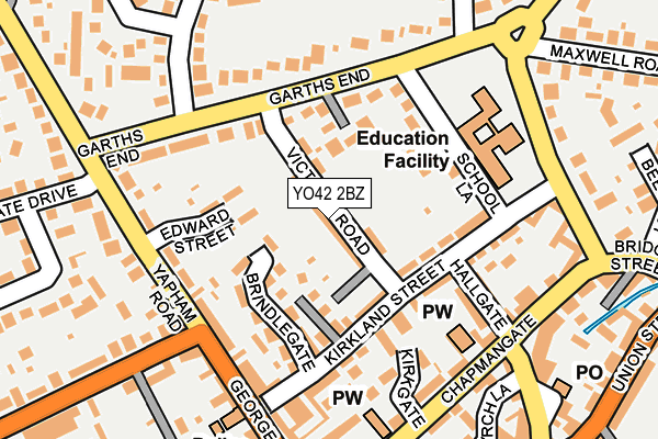 YO42 2BZ map - OS OpenMap – Local (Ordnance Survey)