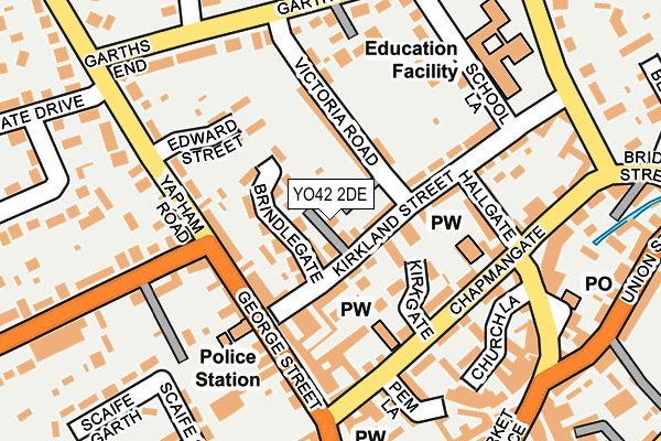 YO42 2DE map - OS OpenMap – Local (Ordnance Survey)