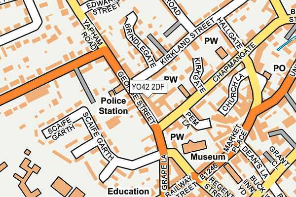 YO42 2DF map - OS OpenMap – Local (Ordnance Survey)
