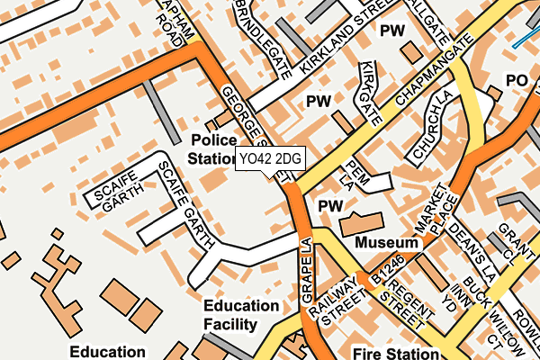 YO42 2DG map - OS OpenMap – Local (Ordnance Survey)