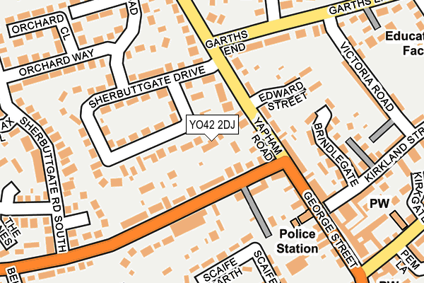 YO42 2DJ map - OS OpenMap – Local (Ordnance Survey)