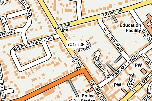 YO42 2DR map - OS OpenMap – Local (Ordnance Survey)