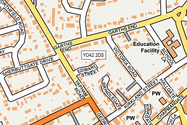 YO42 2DS map - OS OpenMap – Local (Ordnance Survey)