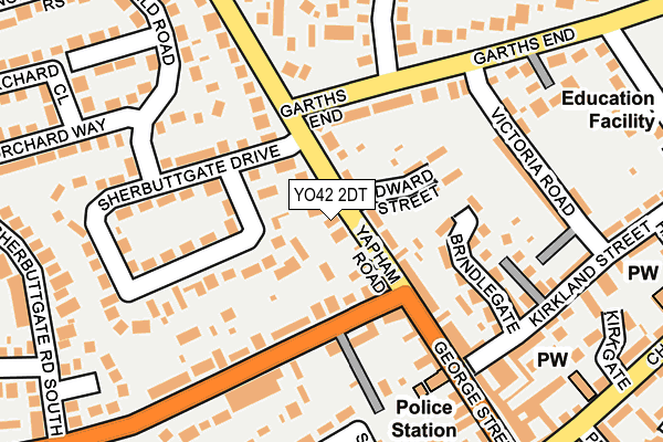 YO42 2DT map - OS OpenMap – Local (Ordnance Survey)