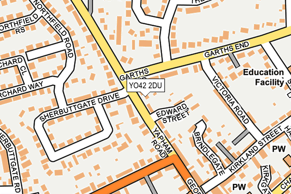YO42 2DU map - OS OpenMap – Local (Ordnance Survey)
