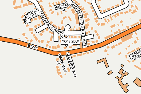 YO42 2DW map - OS OpenMap – Local (Ordnance Survey)