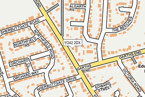 YO42 2DX map - OS OpenMap – Local (Ordnance Survey)