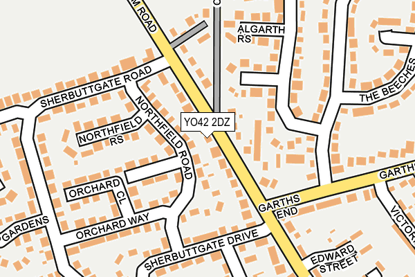 YO42 2DZ map - OS OpenMap – Local (Ordnance Survey)