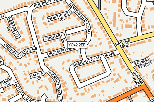 YO42 2EE map - OS OpenMap – Local (Ordnance Survey)