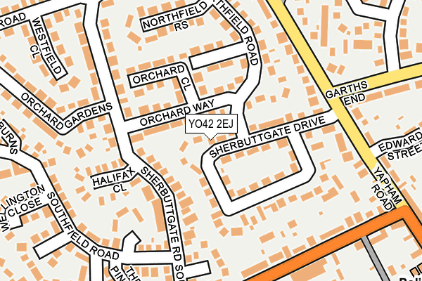 YO42 2EJ map - OS OpenMap – Local (Ordnance Survey)