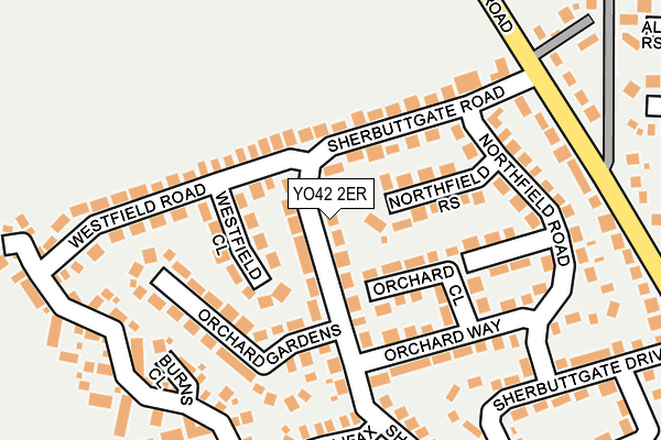 YO42 2ER map - OS OpenMap – Local (Ordnance Survey)