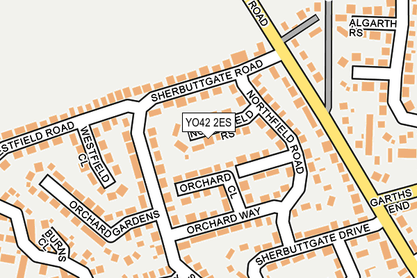 YO42 2ES map - OS OpenMap – Local (Ordnance Survey)