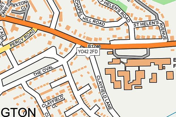 YO42 2FD map - OS OpenMap – Local (Ordnance Survey)