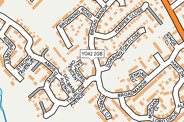 YO42 2GB map - OS OpenMap – Local (Ordnance Survey)