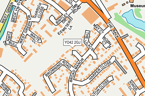 YO42 2GJ map - OS OpenMap – Local (Ordnance Survey)