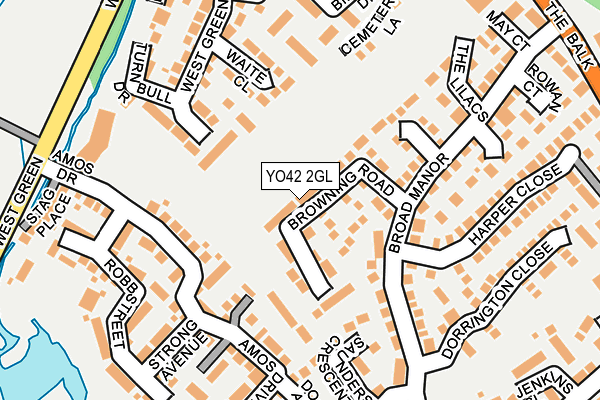 YO42 2GL map - OS OpenMap – Local (Ordnance Survey)
