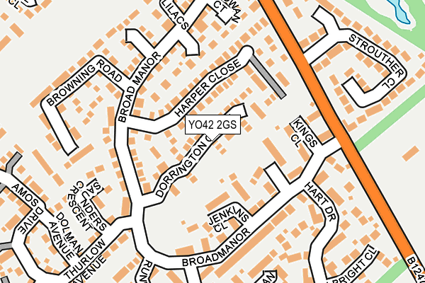 YO42 2GS map - OS OpenMap – Local (Ordnance Survey)