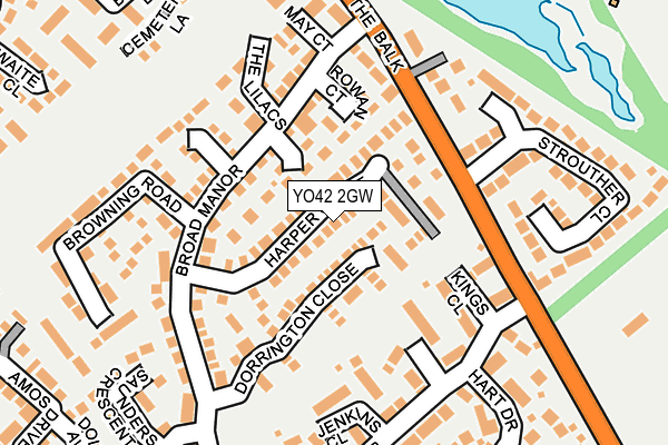 YO42 2GW map - OS OpenMap – Local (Ordnance Survey)