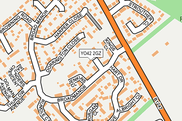 YO42 2GZ map - OS OpenMap – Local (Ordnance Survey)