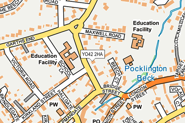 YO42 2HA map - OS OpenMap – Local (Ordnance Survey)