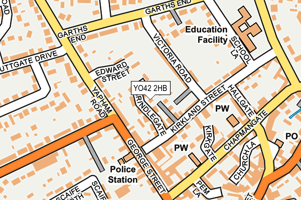 YO42 2HB map - OS OpenMap – Local (Ordnance Survey)