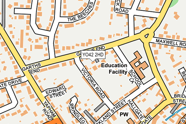 YO42 2HD map - OS OpenMap – Local (Ordnance Survey)