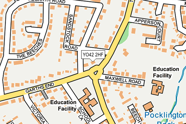 YO42 2HF map - OS OpenMap – Local (Ordnance Survey)