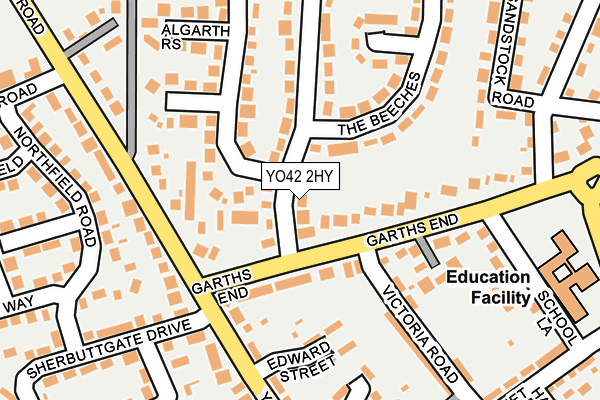 YO42 2HY map - OS OpenMap – Local (Ordnance Survey)