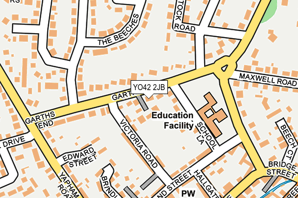 YO42 2JB map - OS OpenMap – Local (Ordnance Survey)