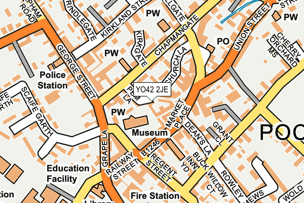 YO42 2JE map - OS OpenMap – Local (Ordnance Survey)