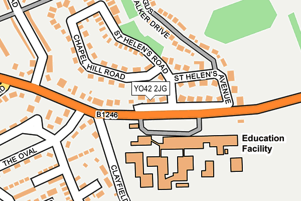 YO42 2JG map - OS OpenMap – Local (Ordnance Survey)