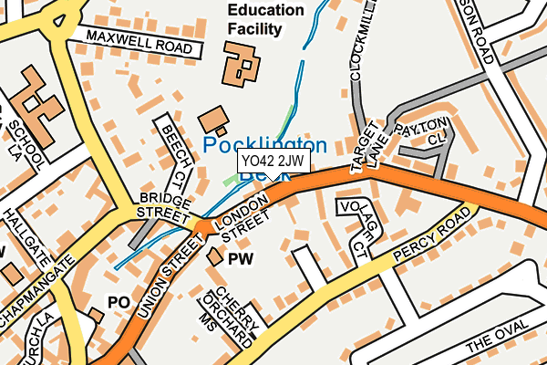 YO42 2JW map - OS OpenMap – Local (Ordnance Survey)