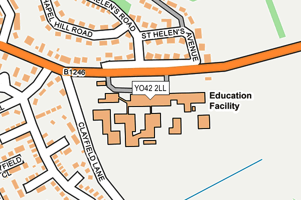 YO42 2LL map - OS OpenMap – Local (Ordnance Survey)