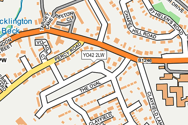 YO42 2LW map - OS OpenMap – Local (Ordnance Survey)
