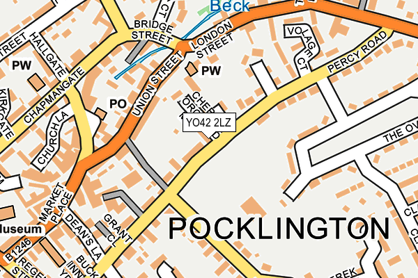 YO42 2LZ map - OS OpenMap – Local (Ordnance Survey)