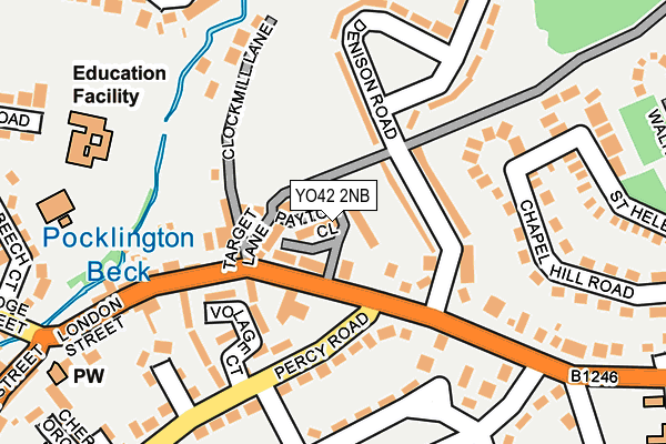 YO42 2NB map - OS OpenMap – Local (Ordnance Survey)