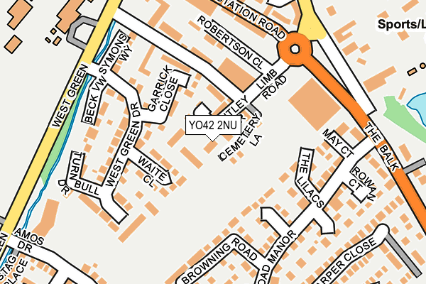 YO42 2NU map - OS OpenMap – Local (Ordnance Survey)