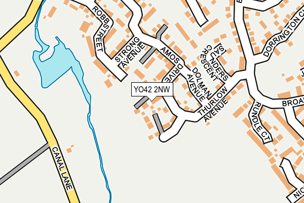 YO42 2NW map - OS OpenMap – Local (Ordnance Survey)