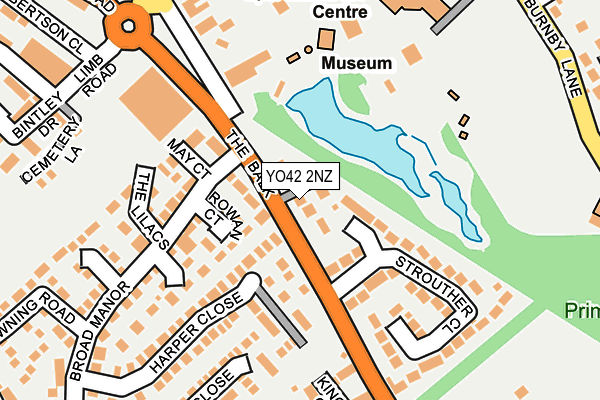 YO42 2NZ map - OS OpenMap – Local (Ordnance Survey)