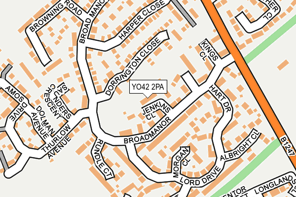 YO42 2PA map - OS OpenMap – Local (Ordnance Survey)