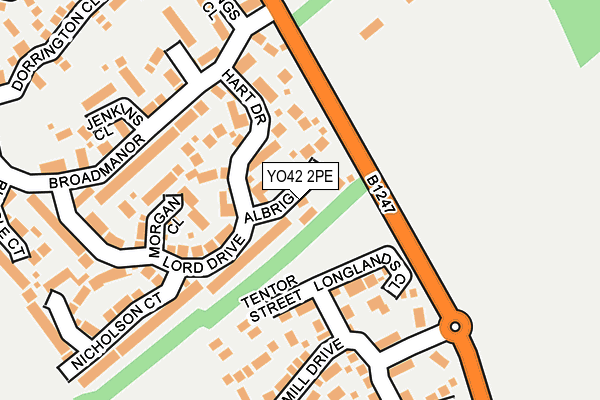 YO42 2PE map - OS OpenMap – Local (Ordnance Survey)