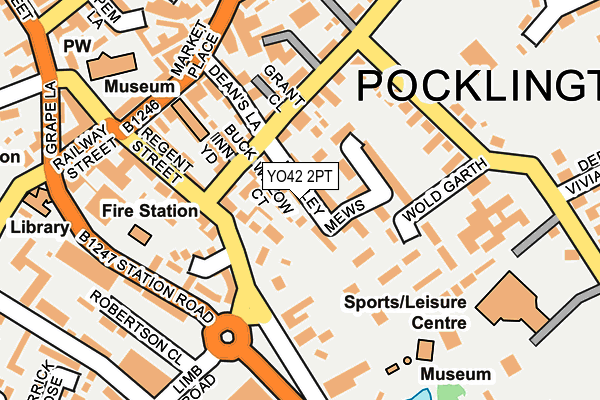 YO42 2PT map - OS OpenMap – Local (Ordnance Survey)