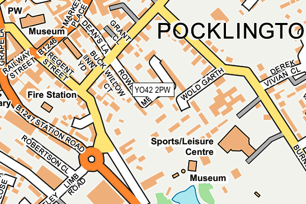 YO42 2PW map - OS OpenMap – Local (Ordnance Survey)