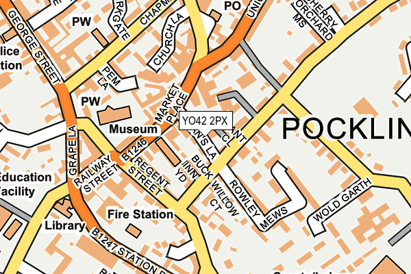 YO42 2PX map - OS OpenMap – Local (Ordnance Survey)