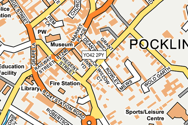 YO42 2PY map - OS OpenMap – Local (Ordnance Survey)