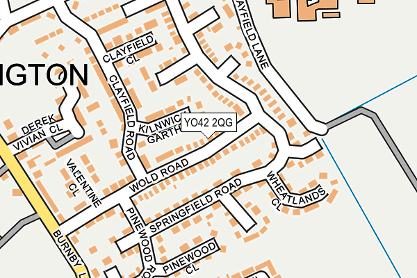 YO42 2QG map - OS OpenMap – Local (Ordnance Survey)