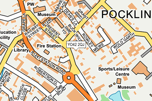 YO42 2QJ map - OS OpenMap – Local (Ordnance Survey)